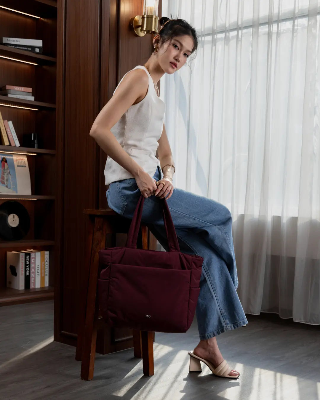 POSH TOTE BAG IN WINE TSL Singapore