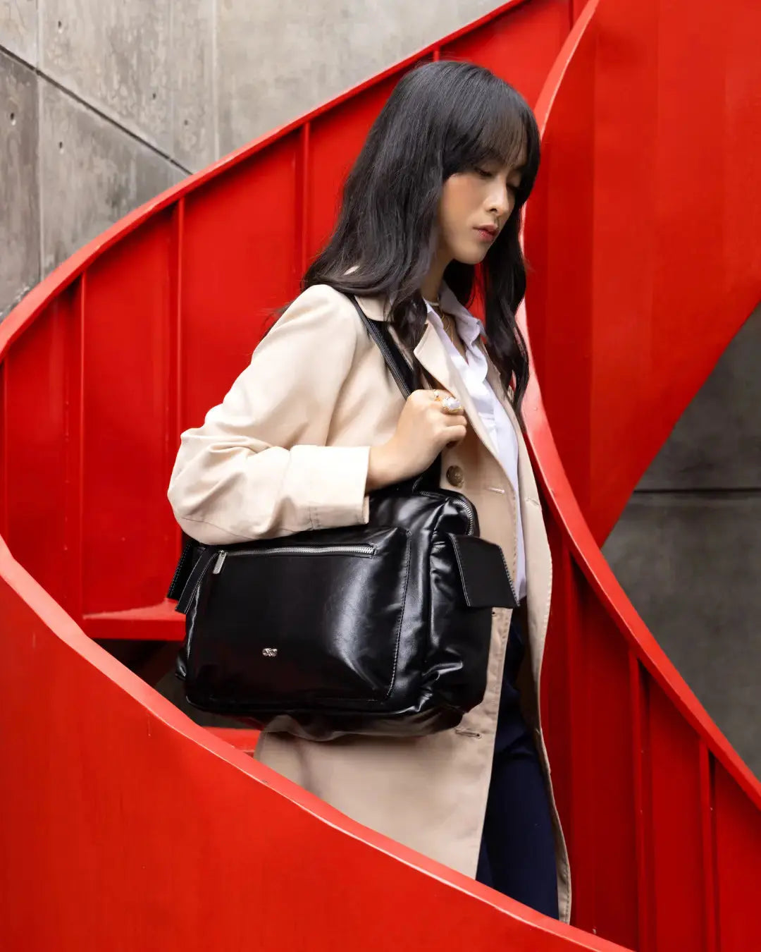 The Sophia Label - EVERYDAY CITY TOTE BAG IN PANTHER BLACK