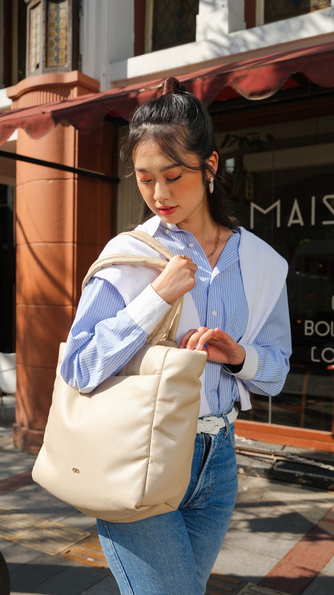 CUSHY TOTE BAG IN OAT