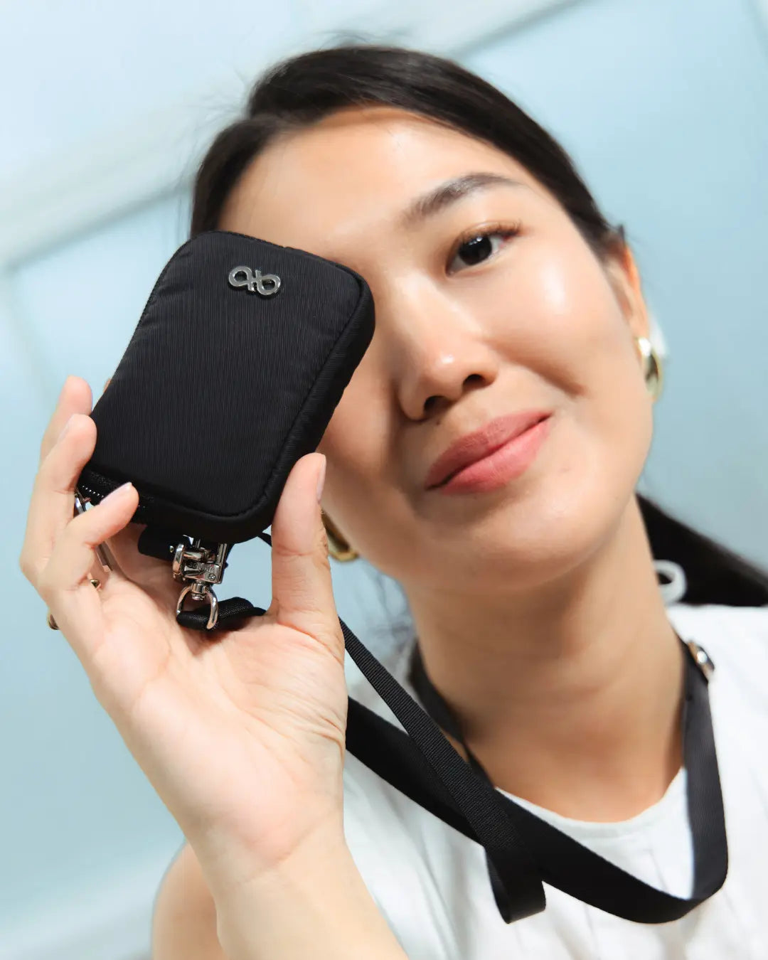 CARDHOLDER LANYARD IN JET BLACK TSL Singapore