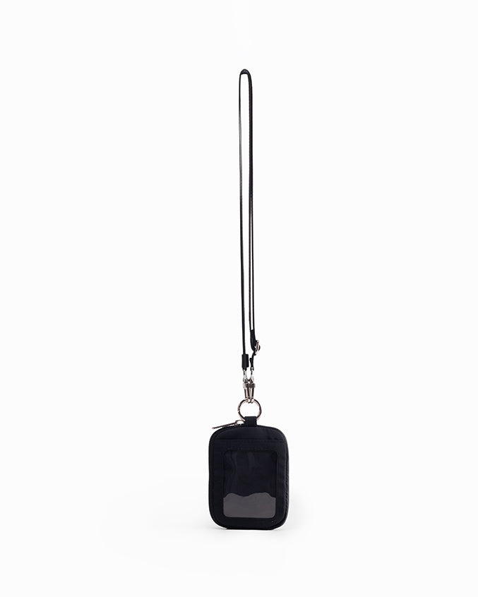 CARDHOLDER LANYARD IN JET BLACK