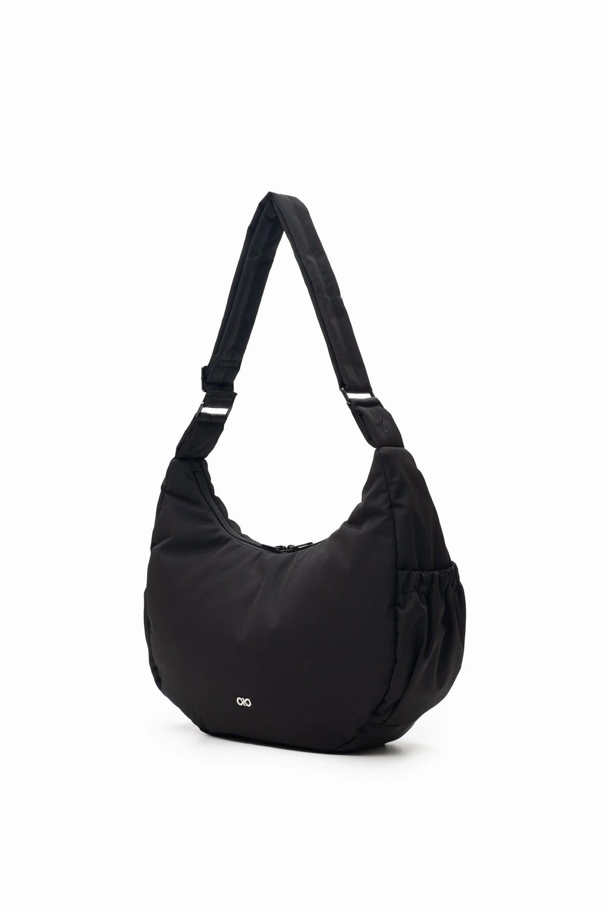 COSY LUXE L CRESCENT BAG 2.0 IN JET BLACK