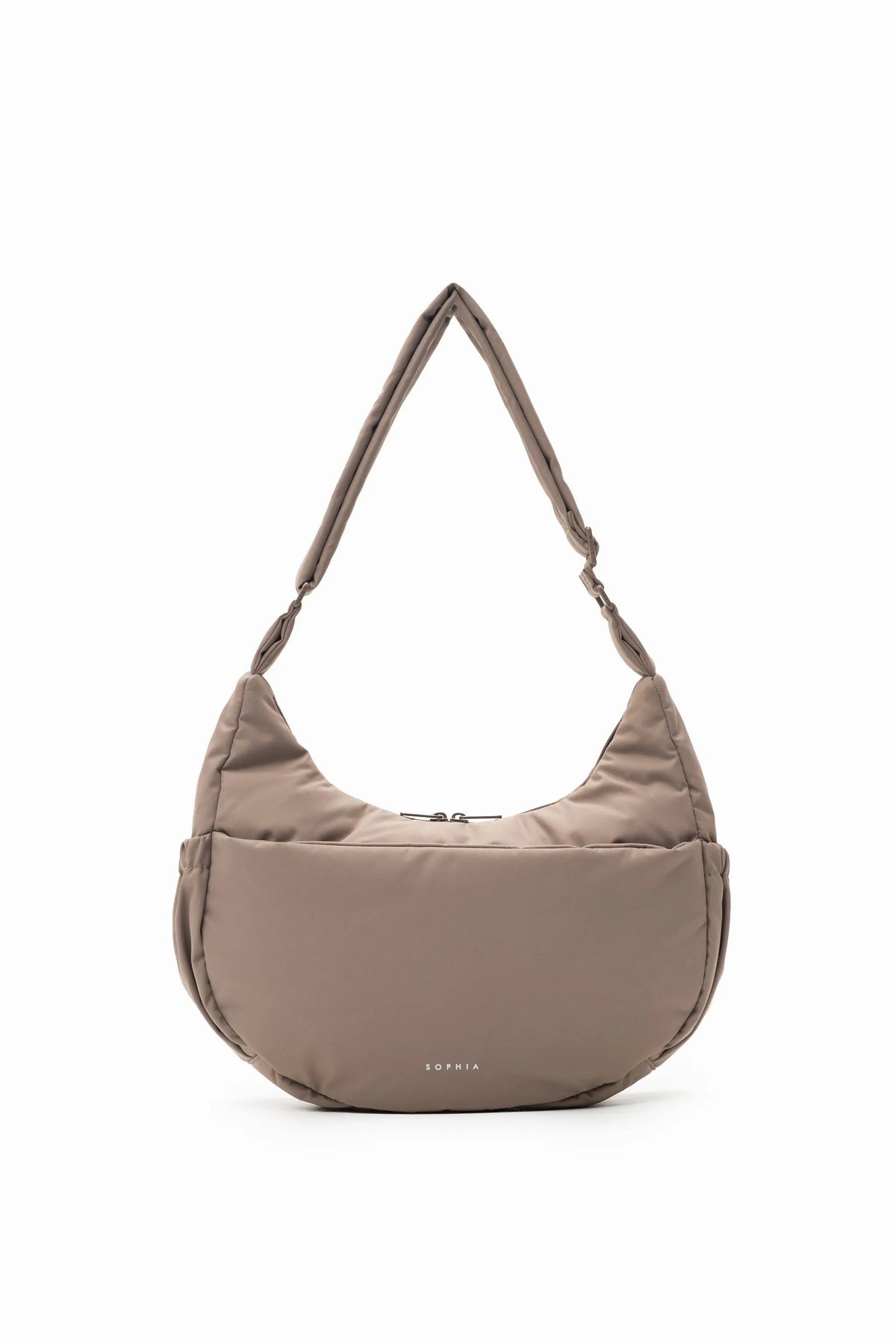 COSY LUXE L CRESCENT BAG 2.0 IN TAUPE