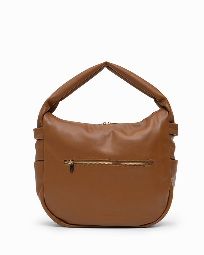SIGNATURE POCKET SLOUCHY HOBO IN CAMEL