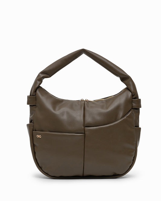 SIGNATURE POCKET SLOUCHY HOBO IN OLIVE