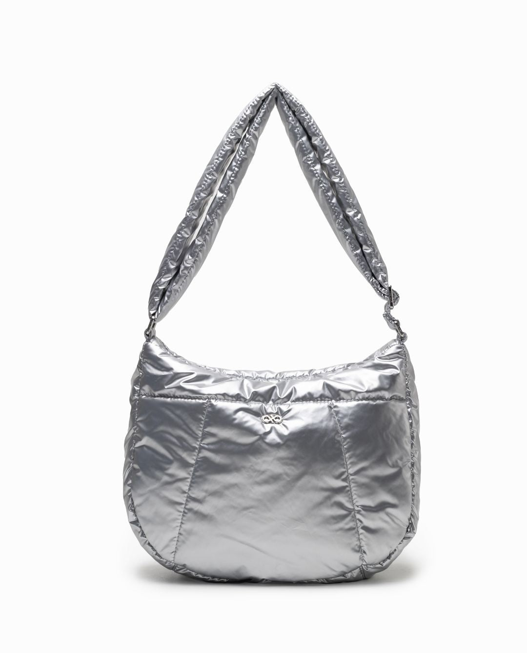 GLAM PUFFY CROSSBODY BAG IN CHROME