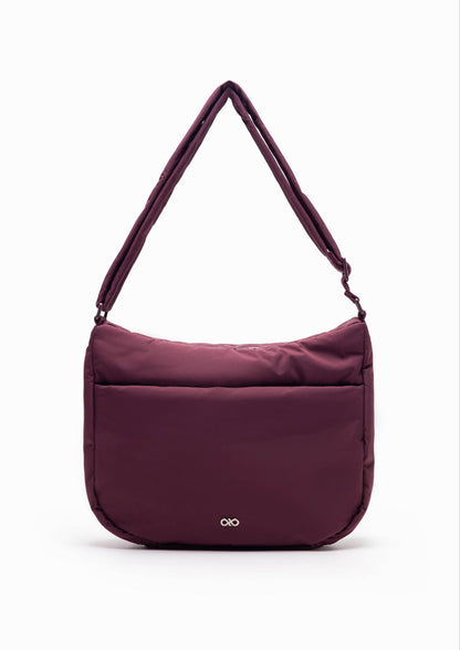 POSH PUFFY CROSSBODY BAG IN WINE