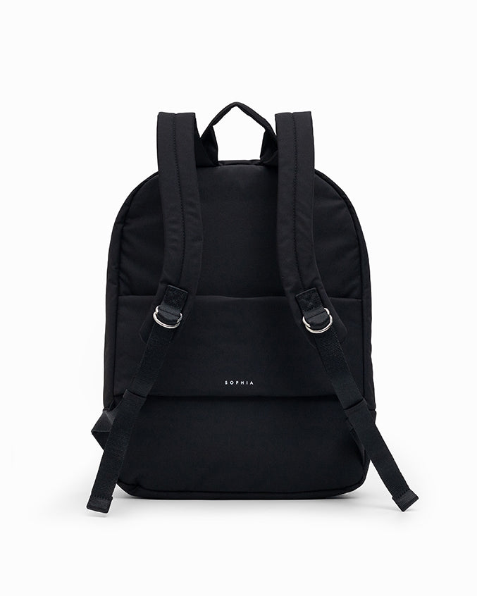 COSY LUXE XL COMMUTER BACKPACK IN JET BLACK