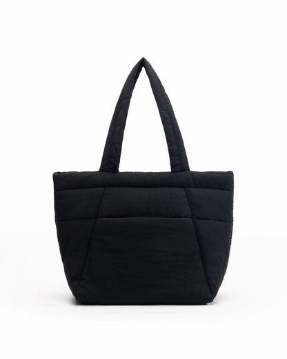 COSY PUFFY TOTE BAG IN JET BLACK