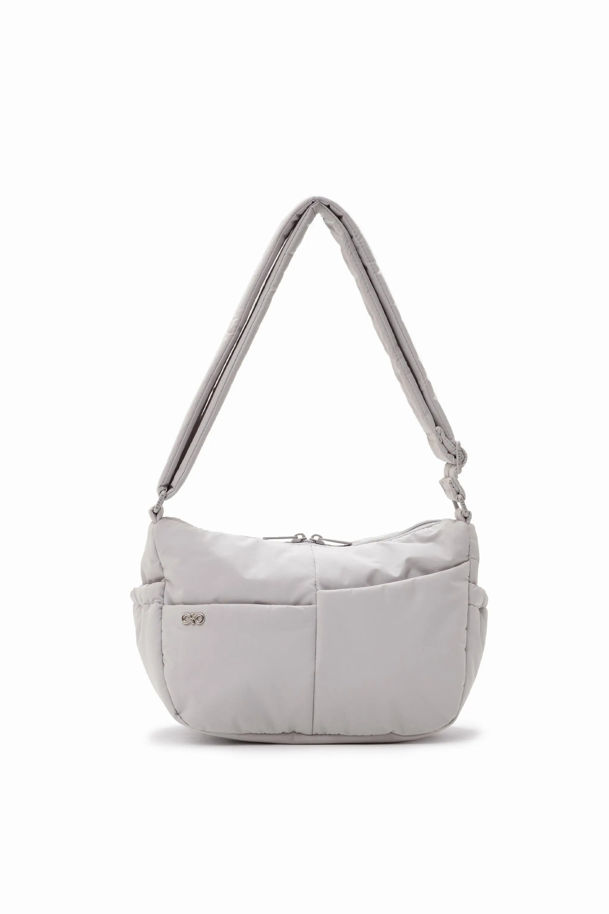 MINI SIGNATURE POCKET CROSSBODY BAG IN COSY LUXE DOVE GREY 