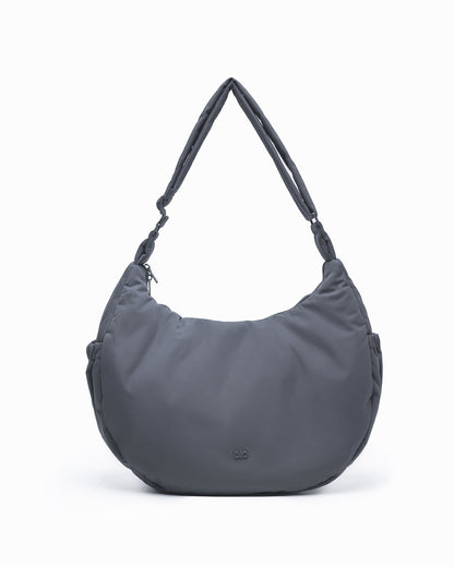 XL COSY LUXE CRESCENT BAG IN CHARCOAL