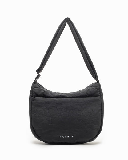 COSY PUFFY CROSSBODY BAG IN JET BLACK