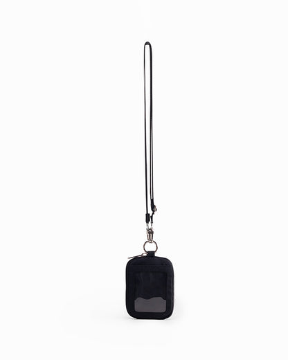 CARDHOLDER LANYARD IN JET BLACK
