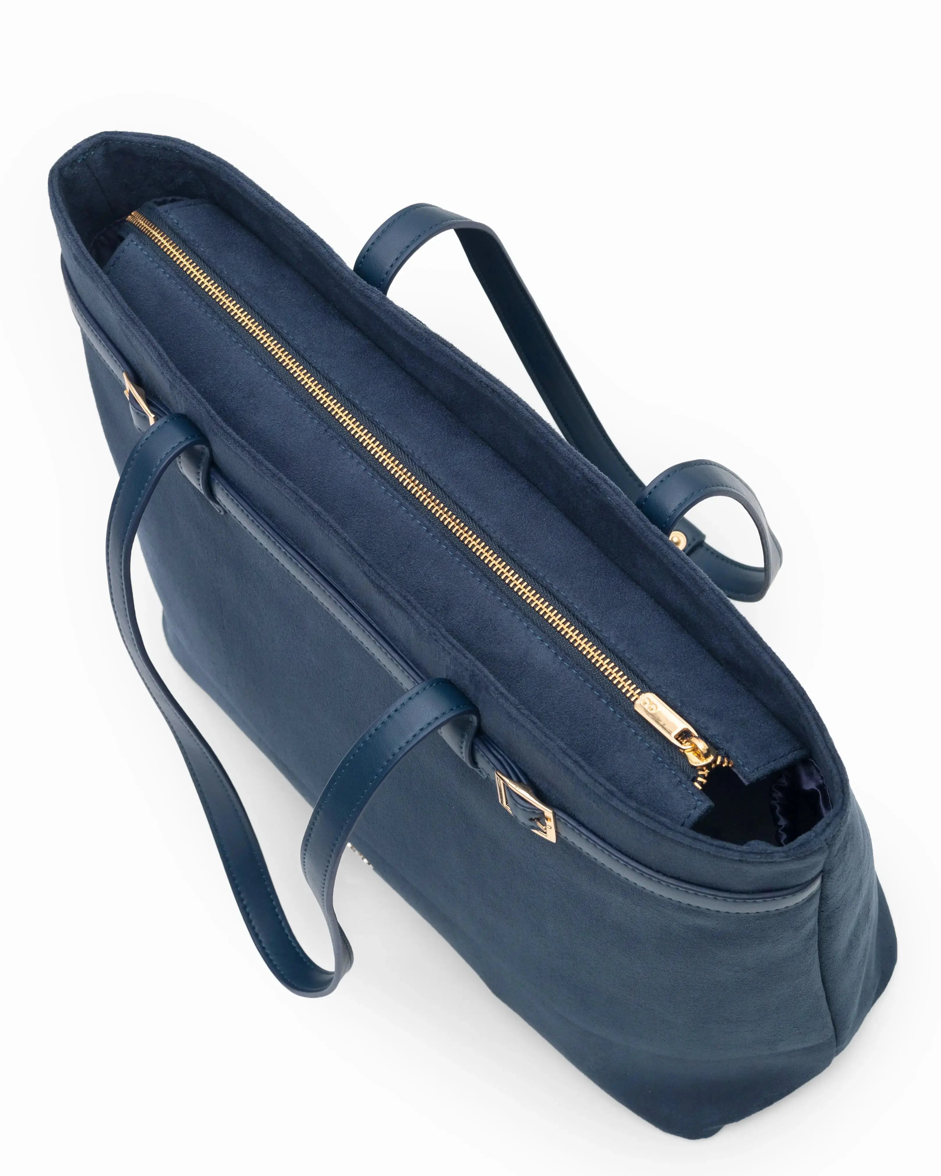 VALENTINA SUEDE TOTE BAG IN PRUSSIAN BLUE TSL Singapore