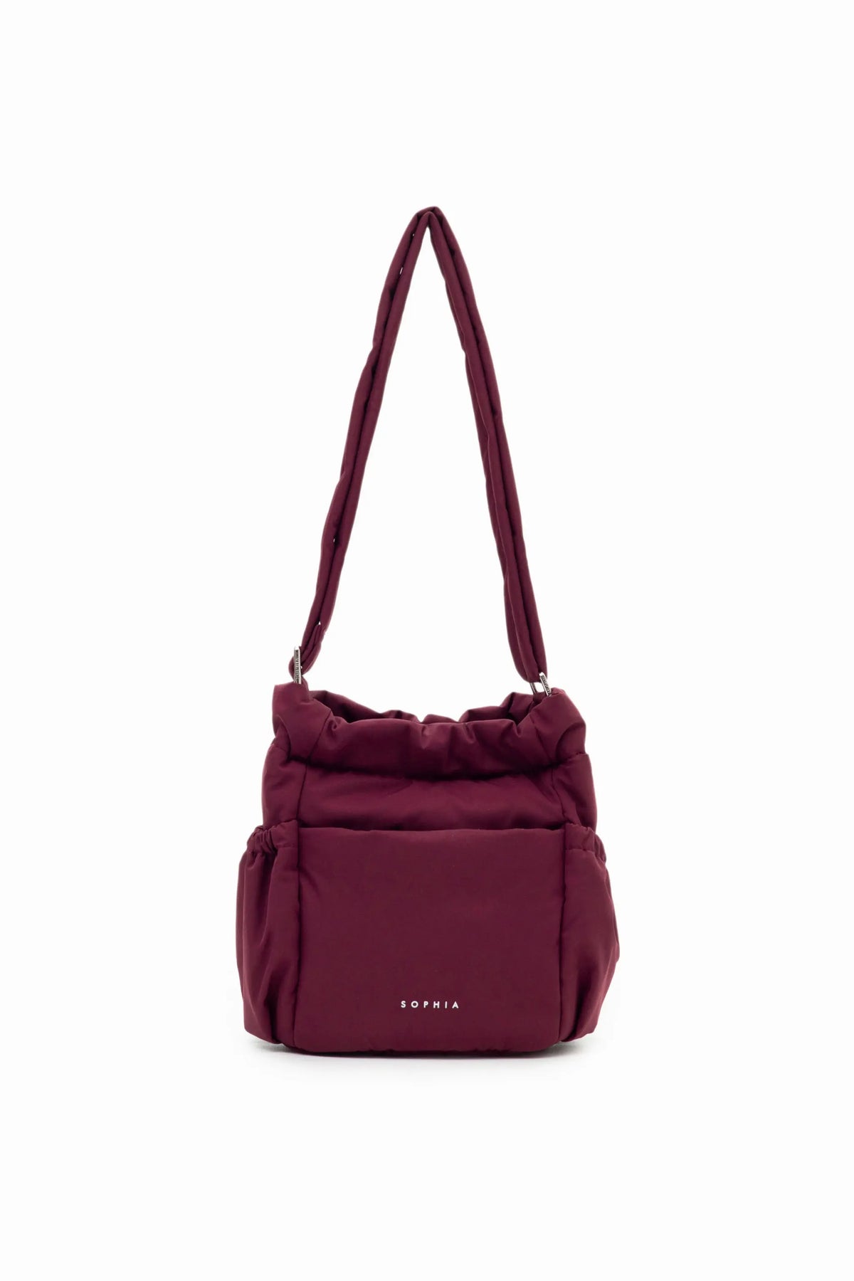 MINI COSY LUXE BUCKET BAG IN WINE 