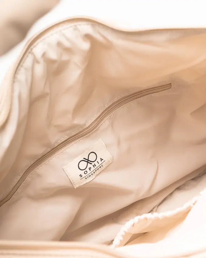 POSH SLOUCHY HOBO IN CRÈME The Sophia Label