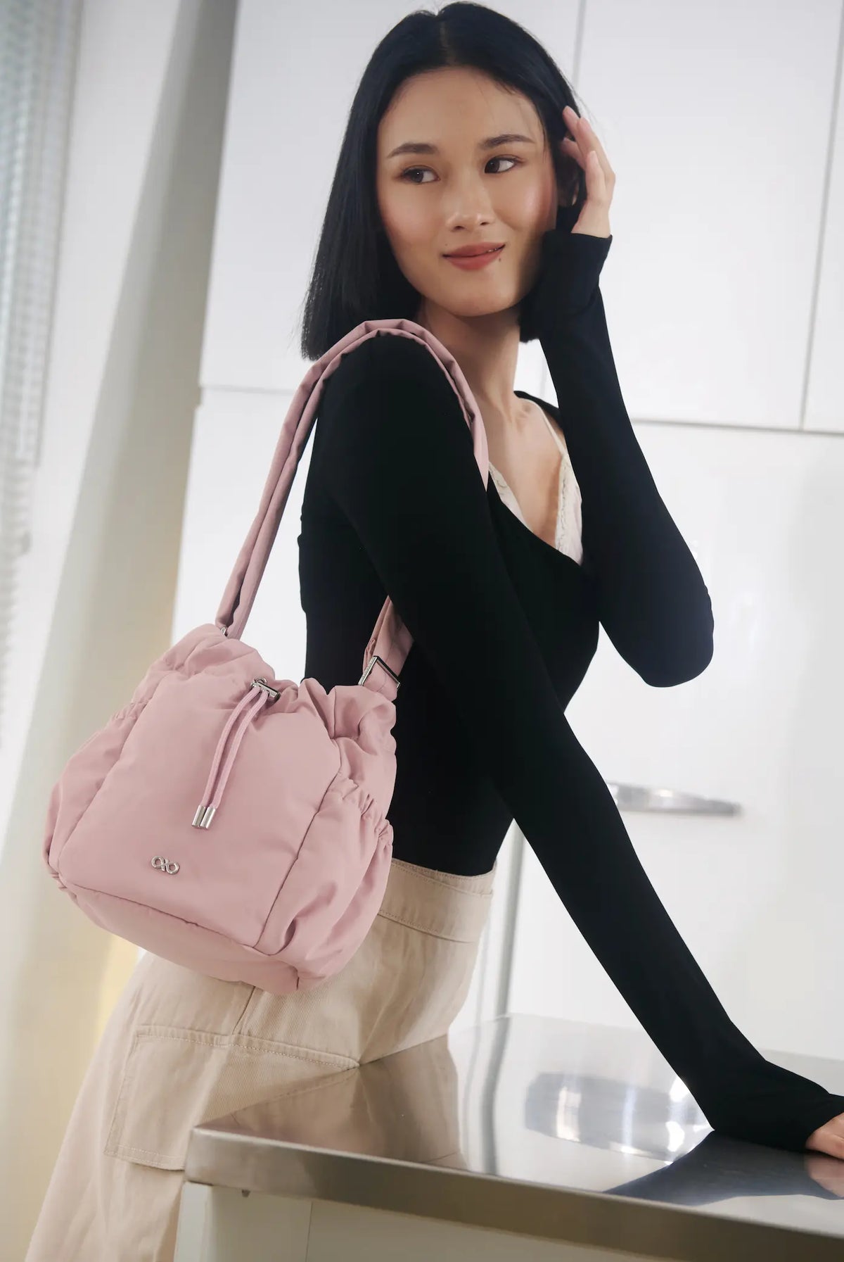 MINI COSY LUXE BUCKET BAG IN ROSY 