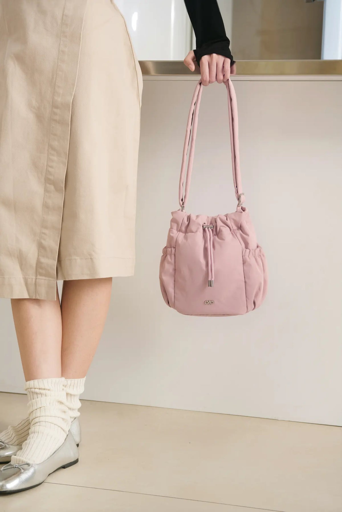 MINI COSY LUXE BUCKET BAG IN ROSY 