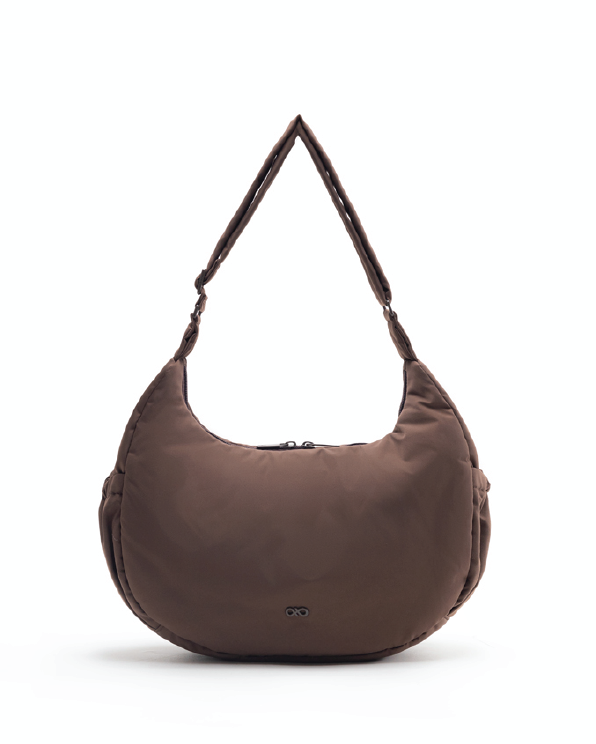 L COSY LUXE CRESCENT BAG IN PECAN