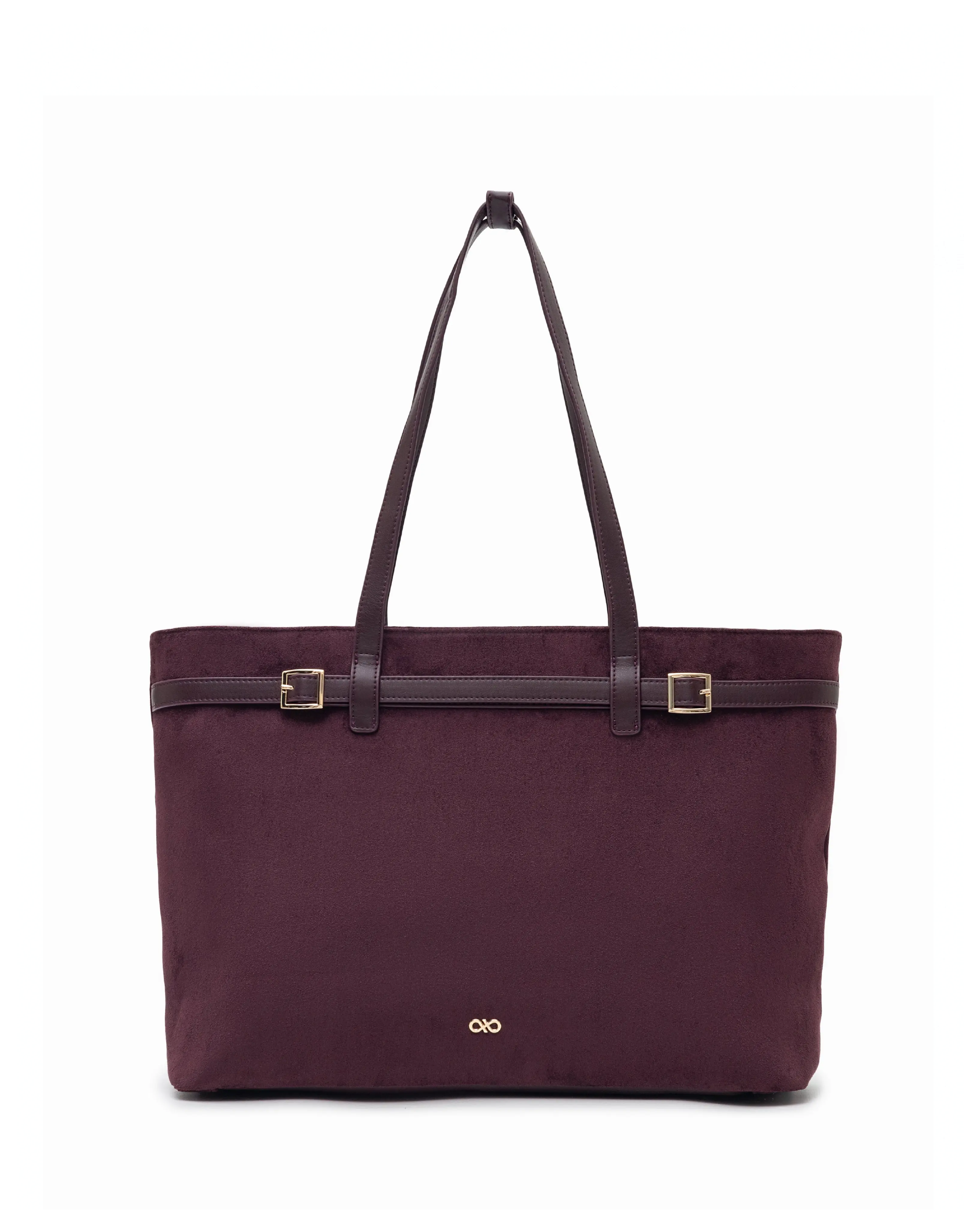 VALENTINA SUEDE TOTE BAG IN BURGUNDY